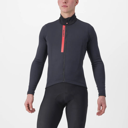 CASTELLI Entrata Thermal Jersey - Light Black / Red