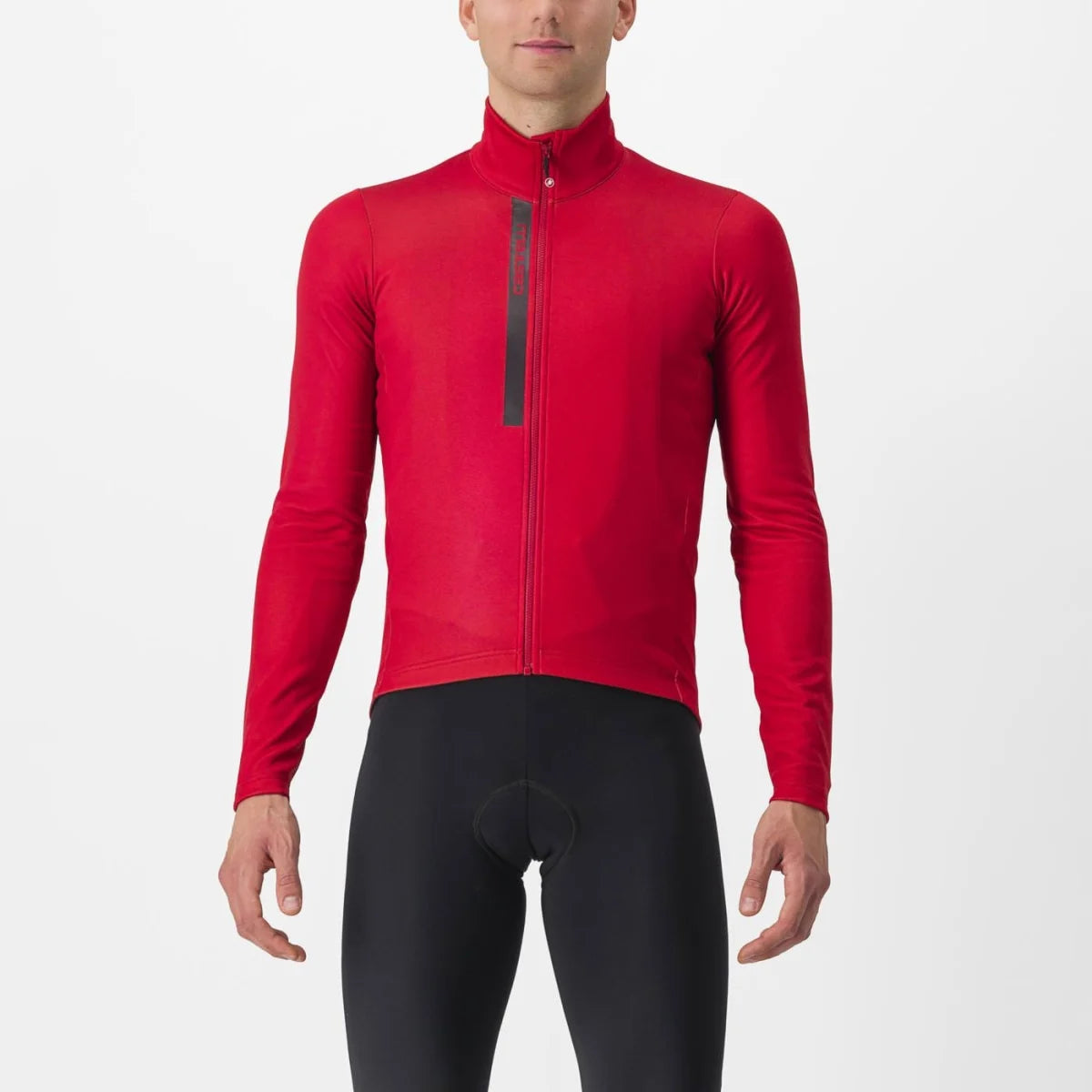 CASTELLI Entrata Thermal Jersey - Pompeian Red/ Silver Gray