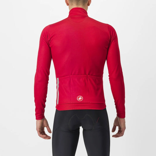 CASTELLI Entrata Thermal Jersey - Pompeian Red/ Silver Gray