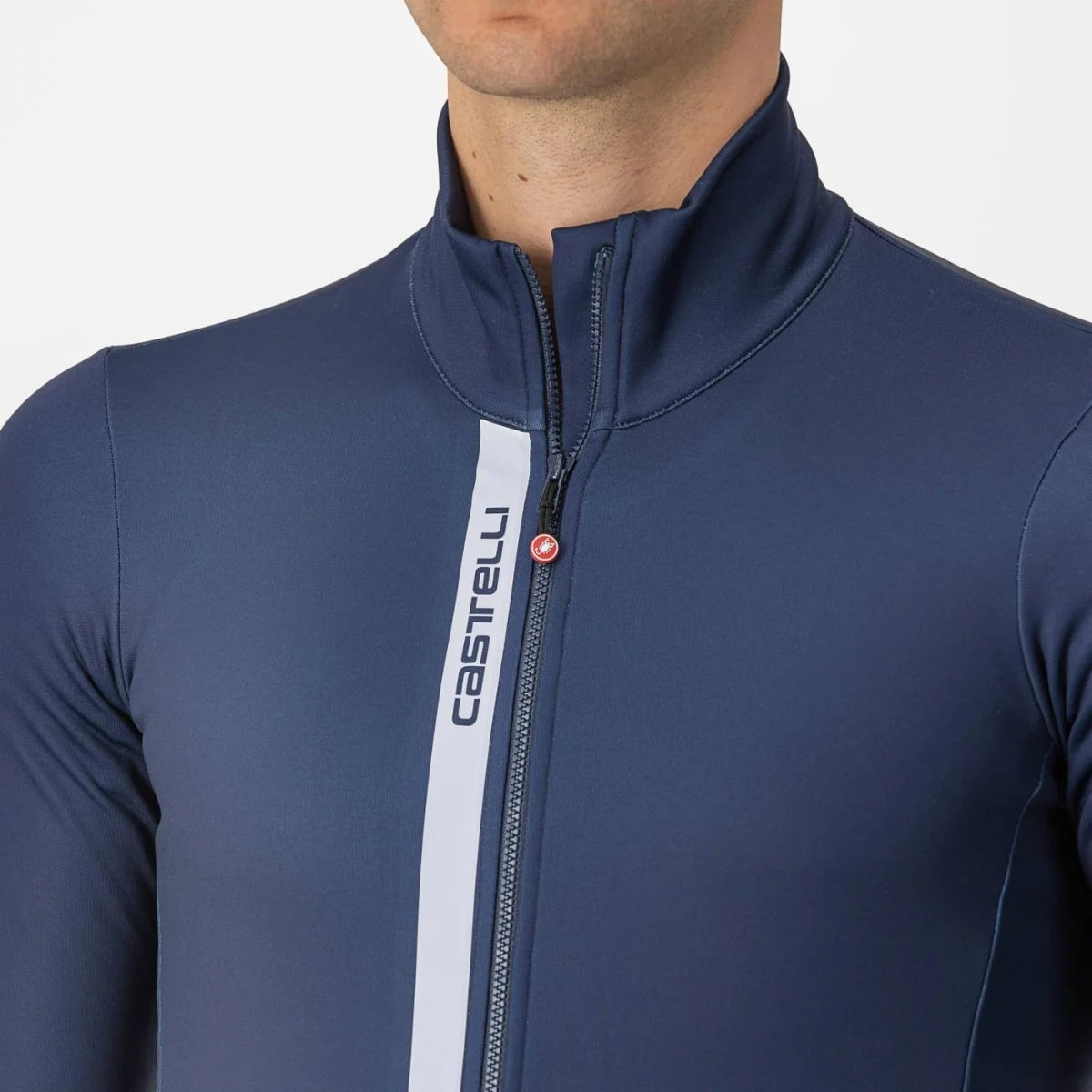 CASTELLI Entrata Thermal Jersey - Belgian Blue / Silver Gray