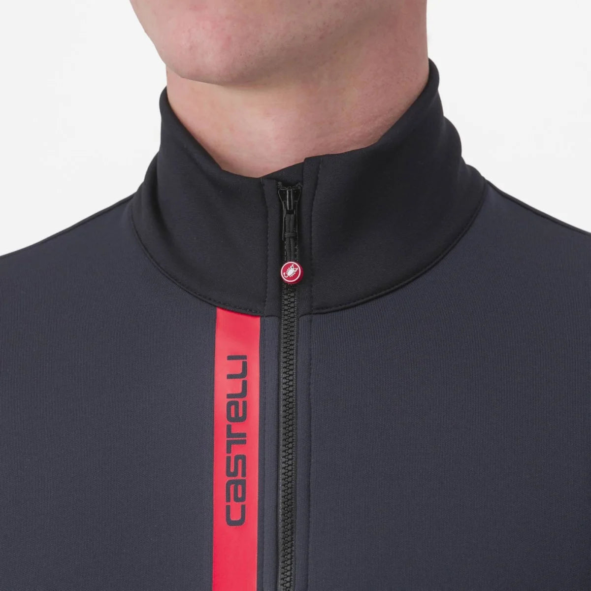 CASTELLI Entrata Thermal Jersey - Light Black / Red