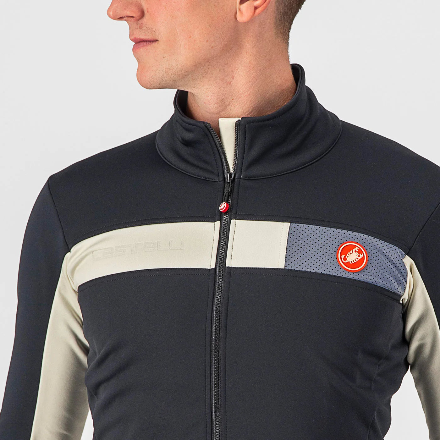 CASTELLI Mortirolo 6S Jacket - Light Black / Charcoal / Silver Reflex