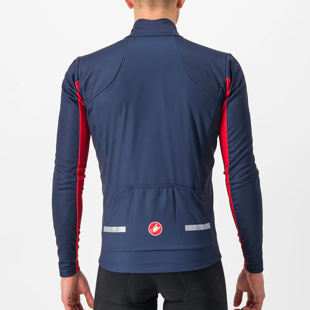 CASTELLI Mortirolo 6S Jacket - Belgian Blue / Red / Silver Reflex