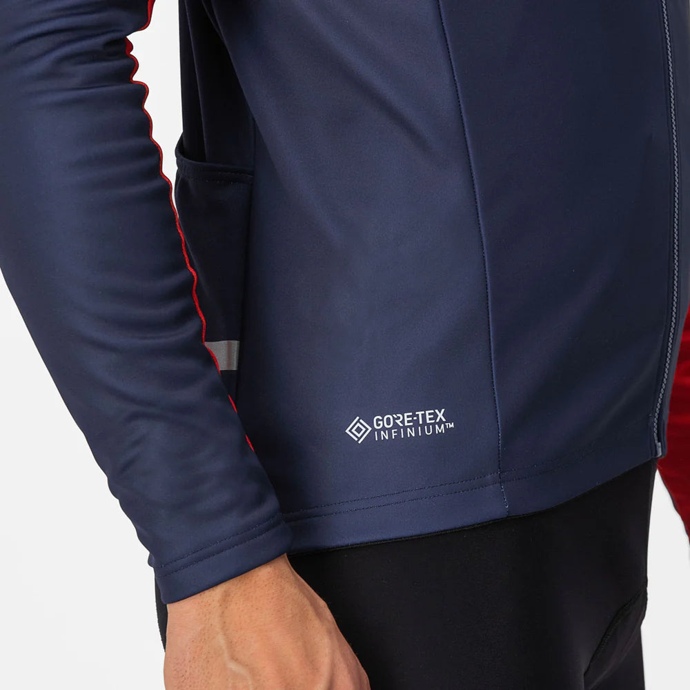 CASTELLI Mortirolo 6S Jacket - Belgian Blue / Red / Silver Reflex