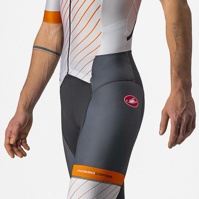 CASTELLI Free San Remo Men's SS Suit - Silver Gray / Brilliant Orange